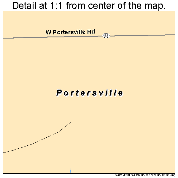 Portersville, Pennsylvania road map detail