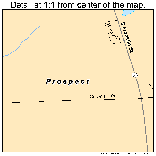 Prospect, Pennsylvania road map detail