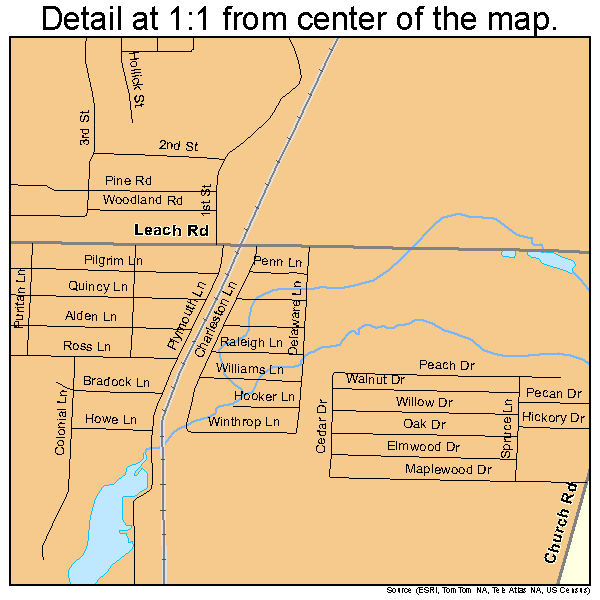 Pymatuning Central, Pennsylvania road map detail