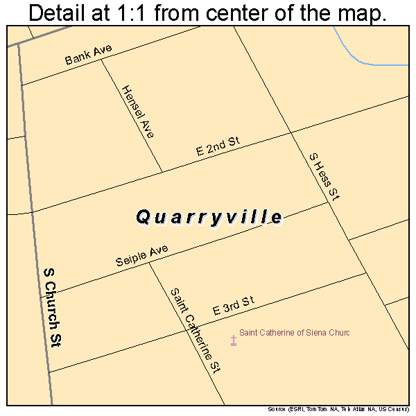Quarryville, Pennsylvania road map detail