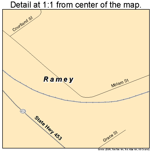 Ramey, Pennsylvania road map detail