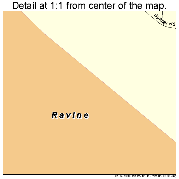 Ravine, Pennsylvania road map detail