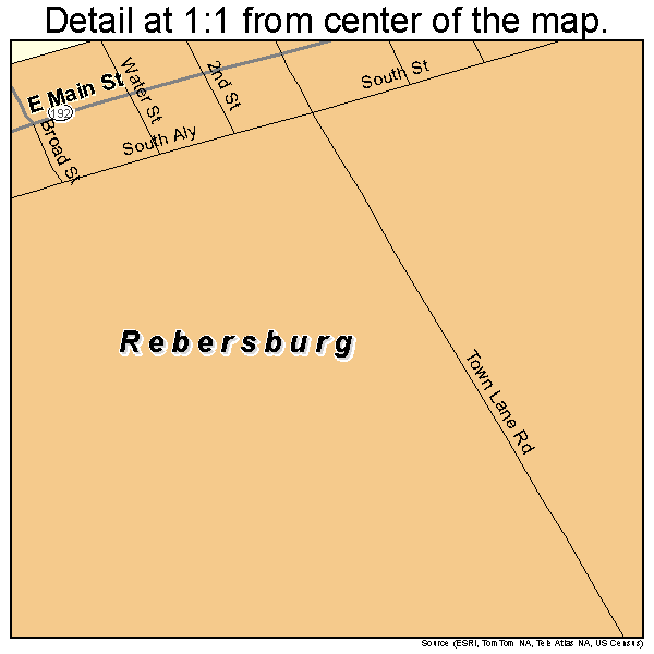 Rebersburg, Pennsylvania road map detail