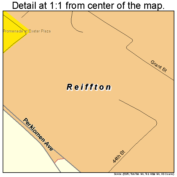 Reiffton, Pennsylvania road map detail