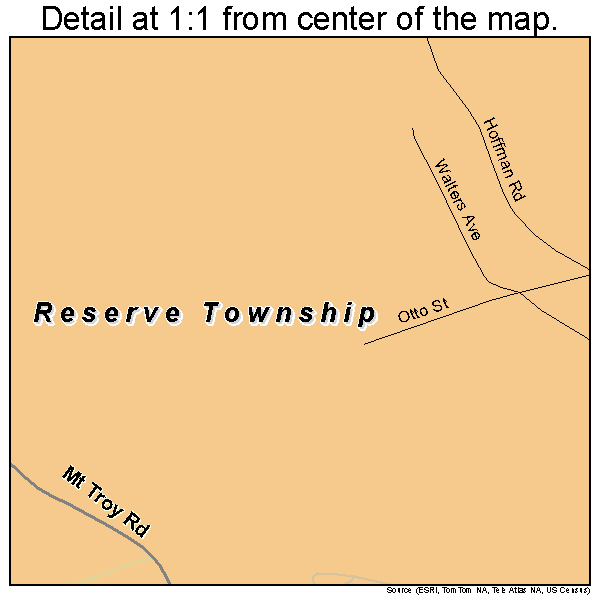 Reserve Township, Pennsylvania road map detail