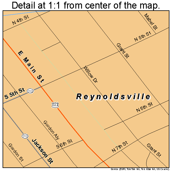 Reynoldsville, Pennsylvania road map detail