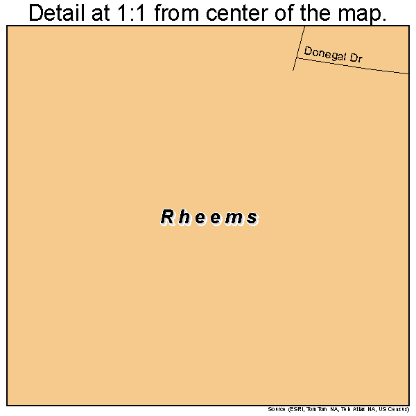 Rheems, Pennsylvania road map detail