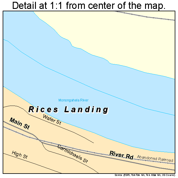Rices Landing, Pennsylvania road map detail