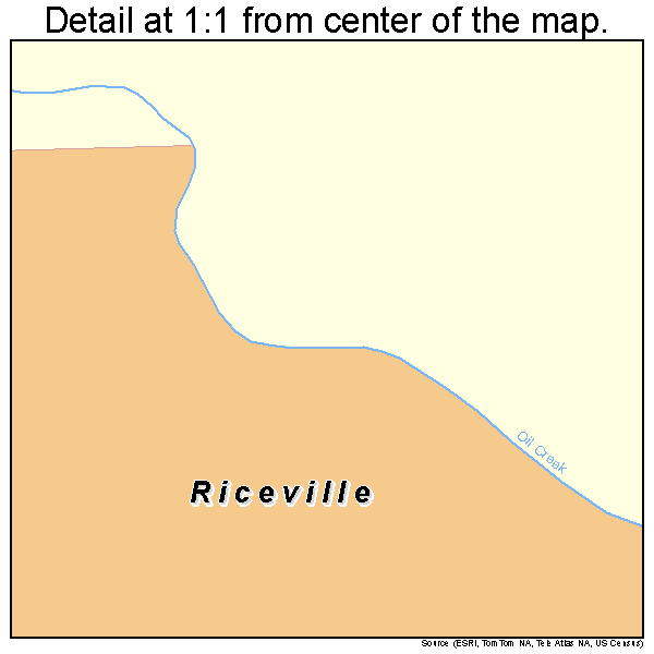 Riceville, Pennsylvania road map detail