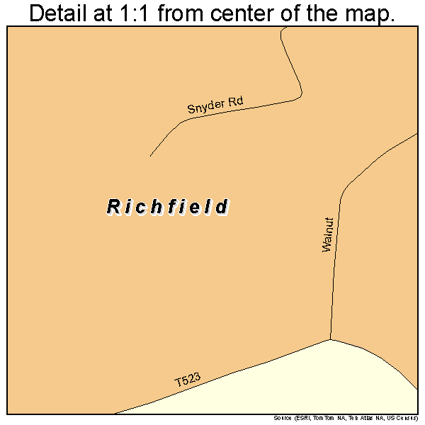 Richfield, Pennsylvania road map detail