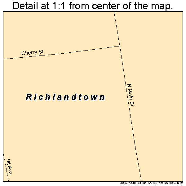 Richlandtown, Pennsylvania road map detail