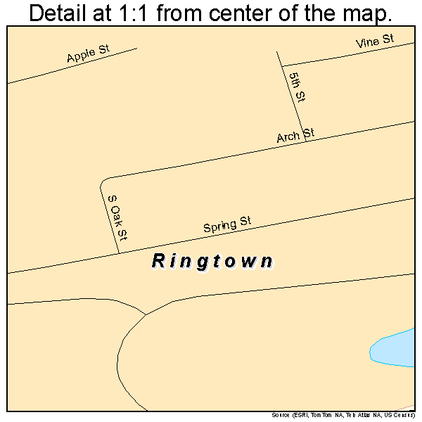 Ringtown, Pennsylvania road map detail