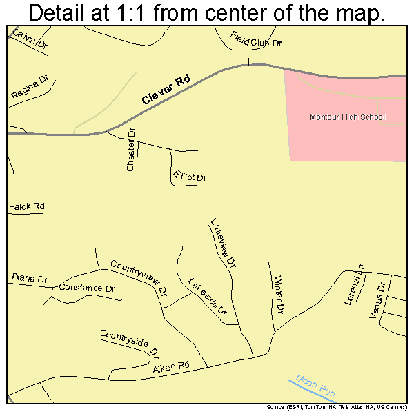 Robinson Township, Pennsylvania road map detail