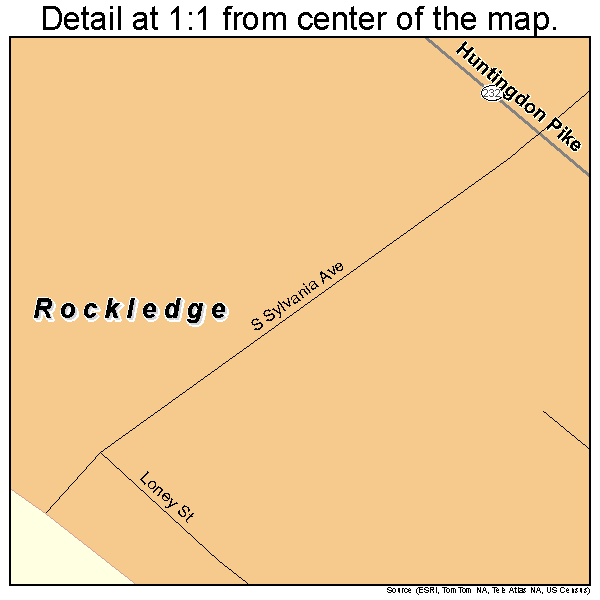 Rockledge, Pennsylvania road map detail