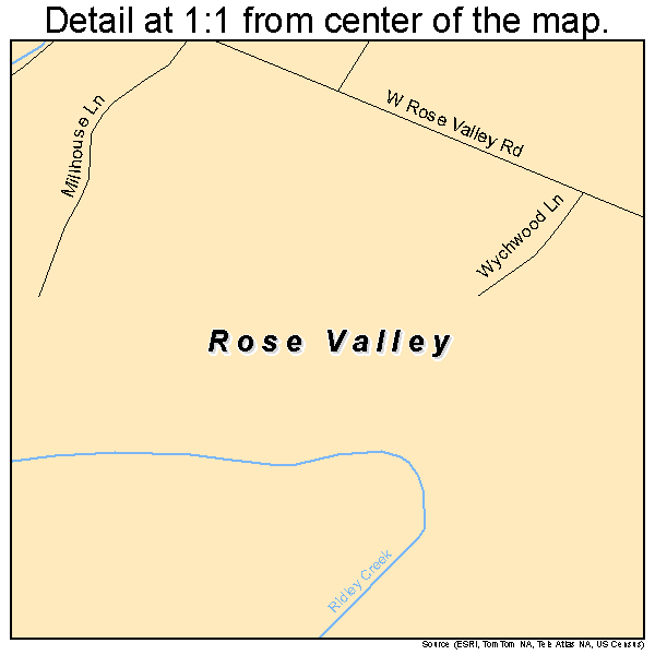 Rose Valley, Pennsylvania road map detail