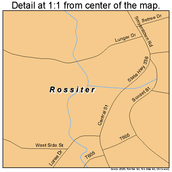 Rossiter, Pennsylvania road map detail