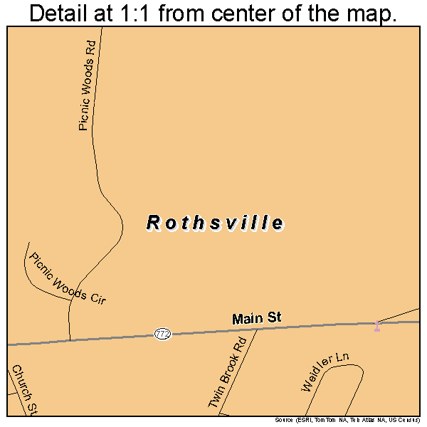 Rothsville, Pennsylvania road map detail