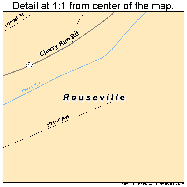Rouseville, Pennsylvania road map detail