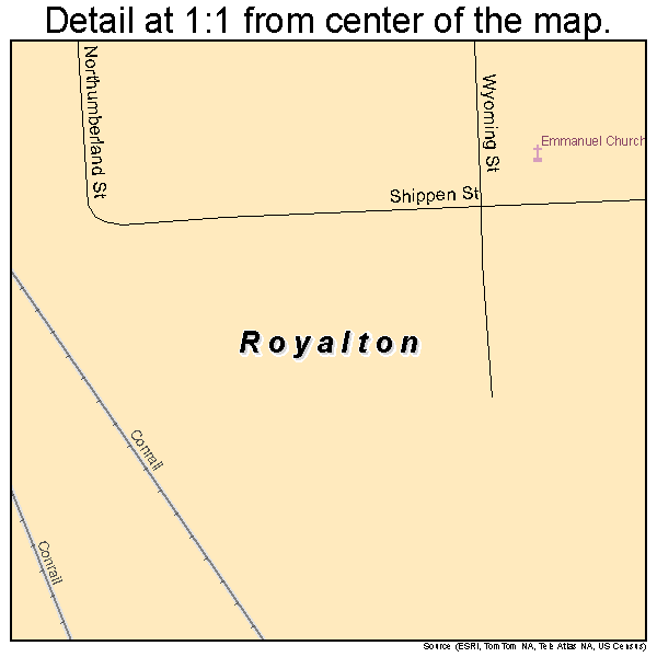 Royalton, Pennsylvania road map detail