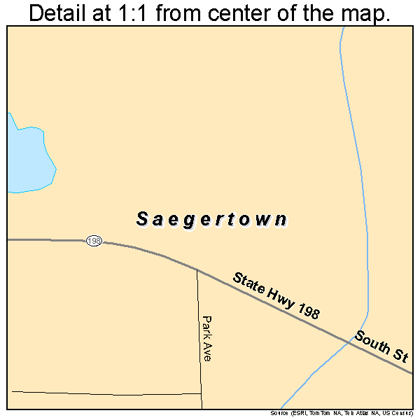 Saegertown, Pennsylvania road map detail