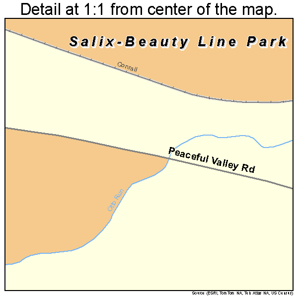 Salix-Beauty Line Park, Pennsylvania road map detail