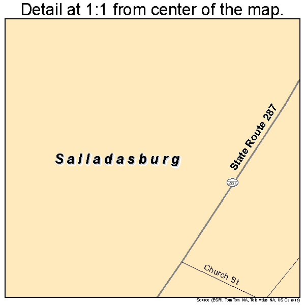 Salladasburg, Pennsylvania road map detail