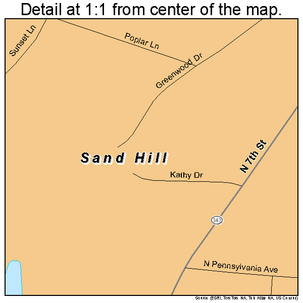 Sand Hill, Pennsylvania road map detail