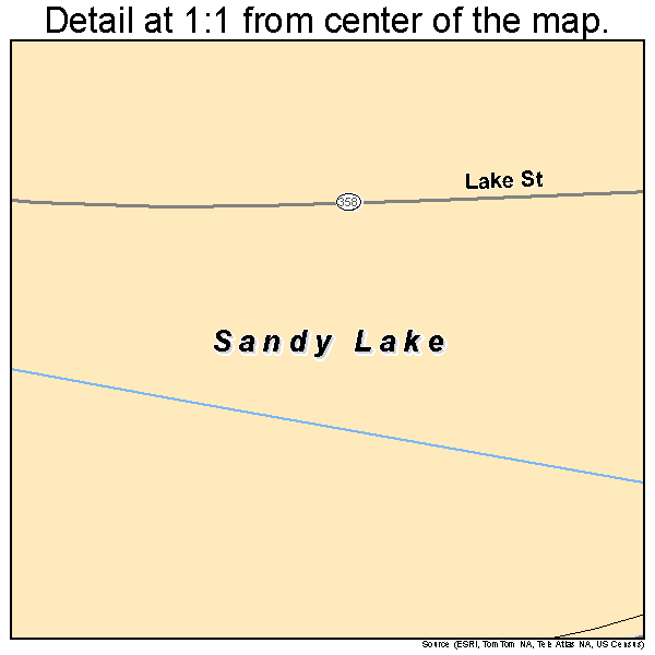 Sandy Lake, Pennsylvania road map detail