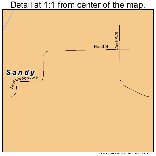 Sandy, Pennsylvania road map detail