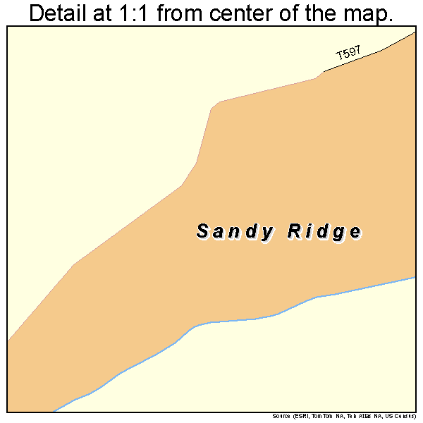 Sandy Ridge, Pennsylvania road map detail
