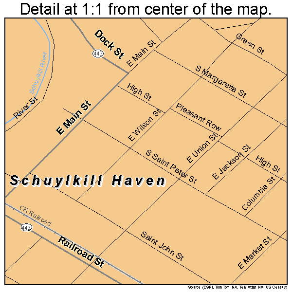 Schuylkill Haven, Pennsylvania road map detail