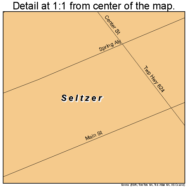 Seltzer, Pennsylvania road map detail