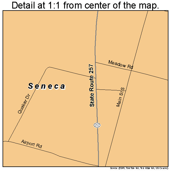 Seneca, Pennsylvania road map detail