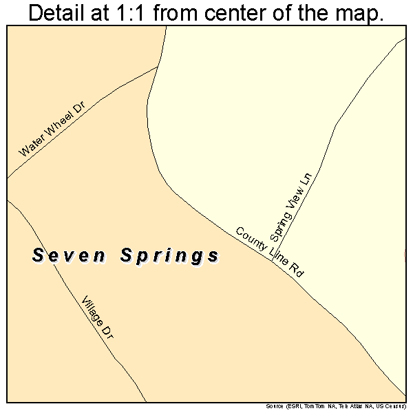 Seven Springs, Pennsylvania road map detail