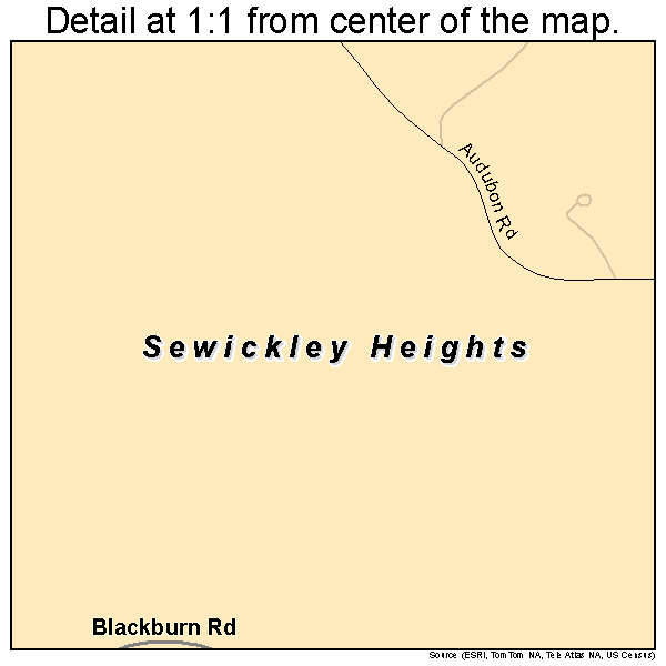 Sewickley Hills, Pennsylvania road map detail