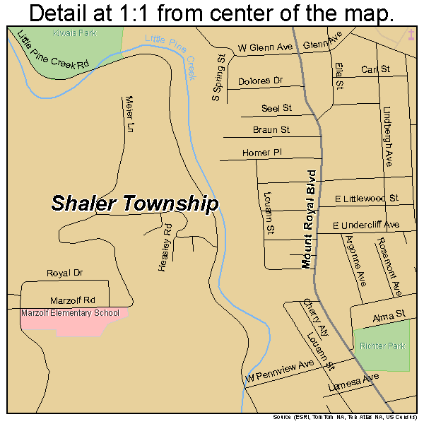 Shaler Township, Pennsylvania road map detail