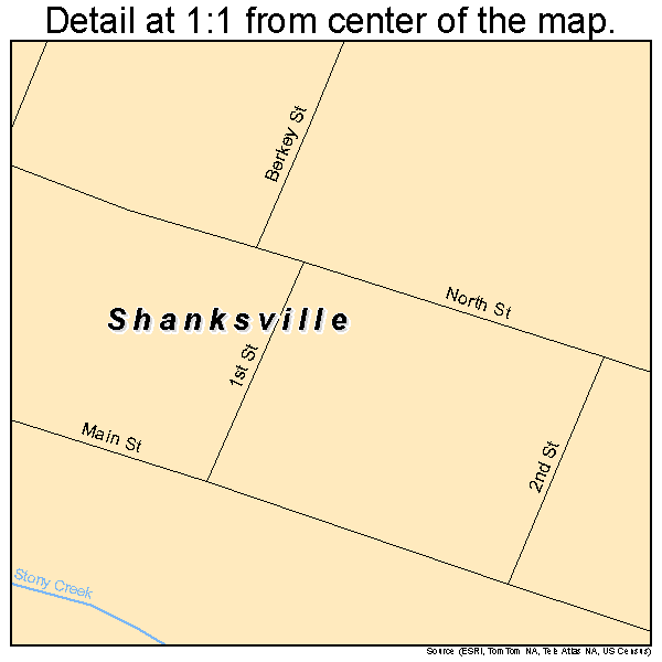 Shanksville, Pennsylvania road map detail