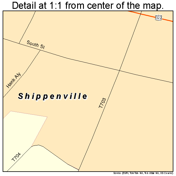 Shippenville, Pennsylvania road map detail