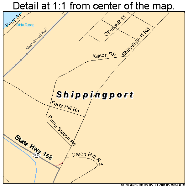 Shippingport, Pennsylvania road map detail