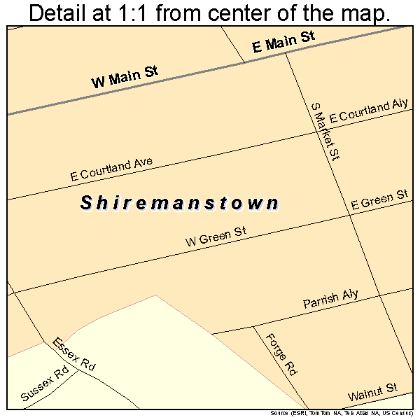 Shiremanstown, Pennsylvania road map detail