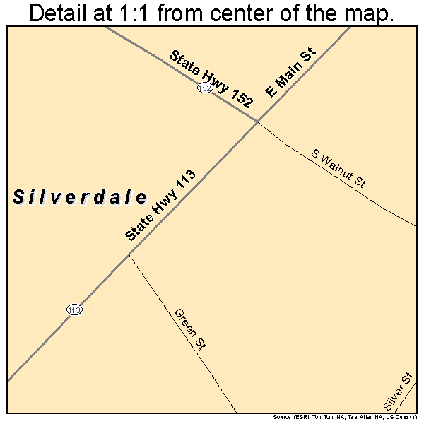 Silverdale, Pennsylvania road map detail