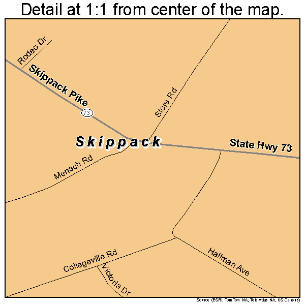 Skippack, Pennsylvania road map detail