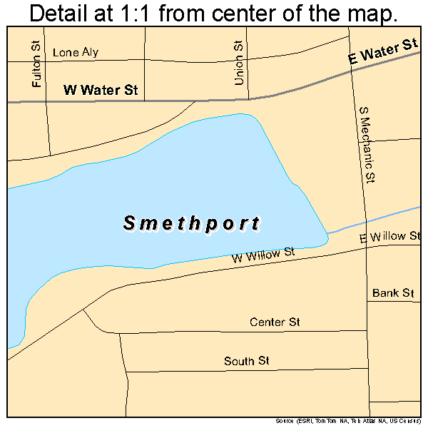 Smethport, Pennsylvania road map detail