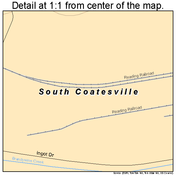 South Coatesville, Pennsylvania road map detail