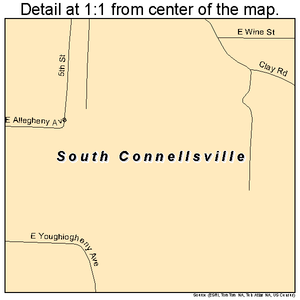 South Connellsville, Pennsylvania road map detail