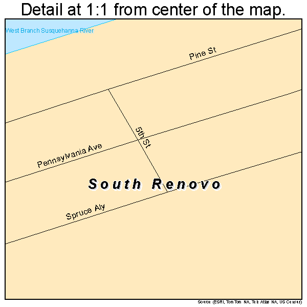 South Renovo, Pennsylvania road map detail