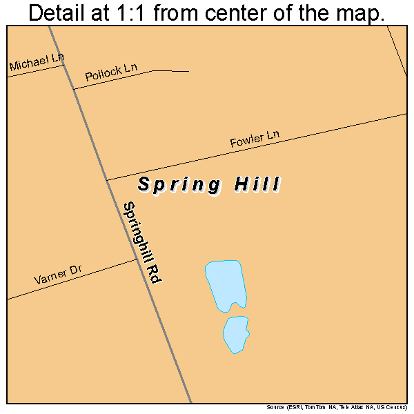 Spring Hill, Pennsylvania road map detail