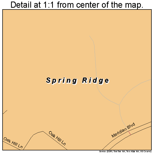 Spring Ridge, Pennsylvania road map detail