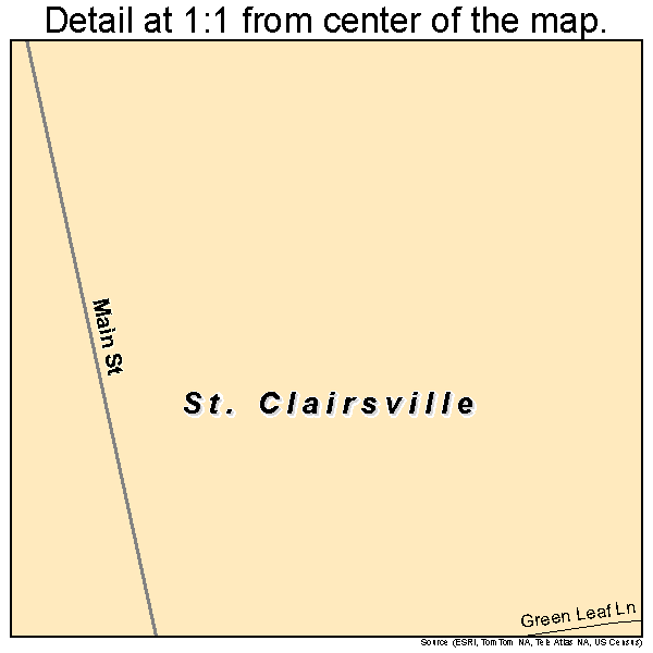 St. Clairsville, Pennsylvania road map detail