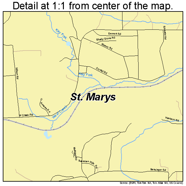 St. Marys, Pennsylvania road map detail